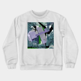 landscape house in architectural urban plan ecopop collage Crewneck Sweatshirt